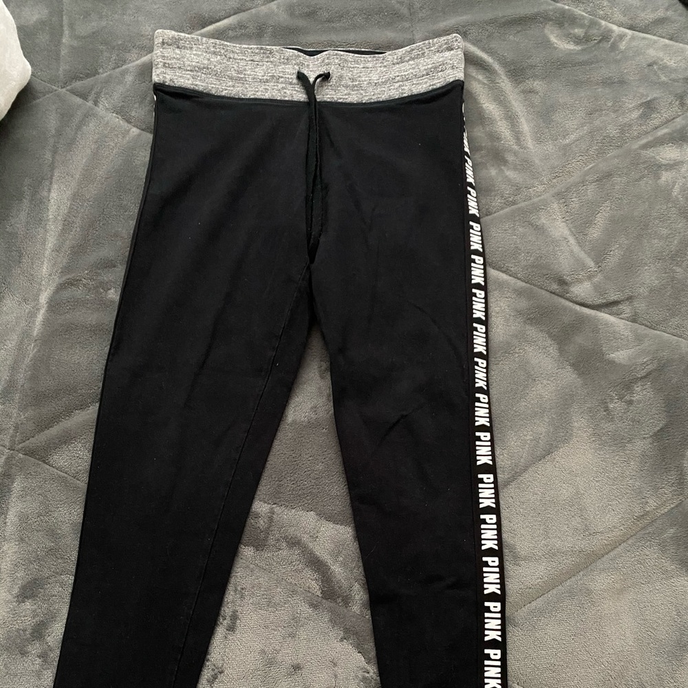 Pink leggings w/ adjustable waist tie